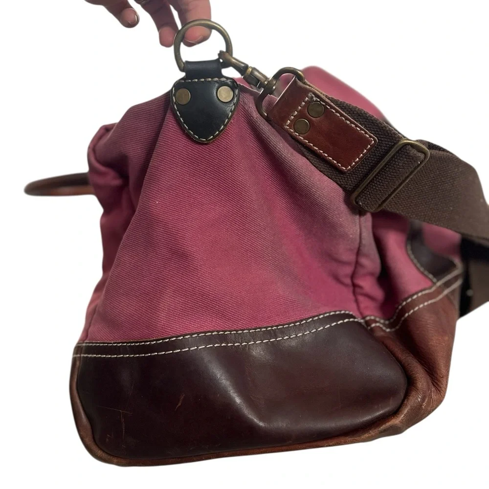 Cole Haan Men’s Large Leather Canvas Shoulder Duffle Bag